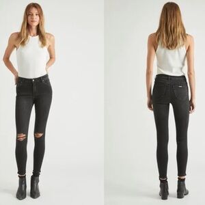 rolla's westcoast ankle midrise skinny distressed knees black washed sz.24 women